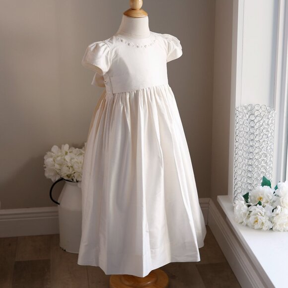Strasburg Dress Ivory Dupioni Silk Size 6 Special Occasion Flower Girl RARE FIND - Picture 1 of 5